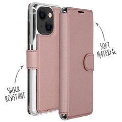 Foto van Accezz xtreme wallet voor apple iphone 13 telefoonhoesje roze