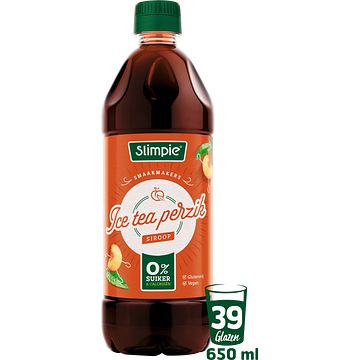 Foto van Slimpie ice tea perzik siroop 650ml bij jumbo