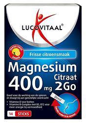 Foto van Lucovitaal magnesium 400 mg 2go poedersticks