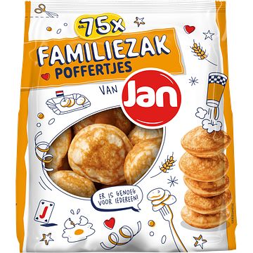 Foto van Pannenkoeken, poffertjes of pancakes 2 verpakkingen a 100810 gram m.u.v. jan poffertjes 12 stuks | jan poffertjes familiezak 620g aanbieding bij jumbo