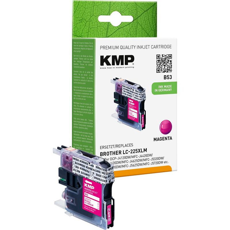 Foto van Kmp inkt vervangt brother lc-225xlm compatibel magenta b53 1530,0006