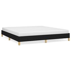 Foto van The living store bedframe - zwart - 203 x 183 x 25 cm - duurzaam materiaal - ondersteunende poten - multiplex