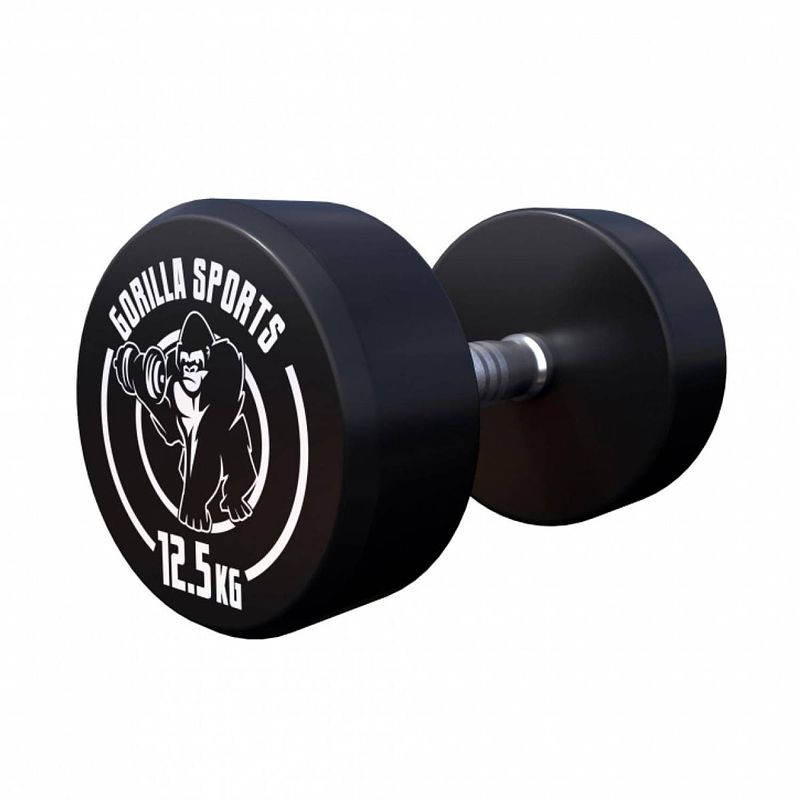 Foto van Gorilla sports dumbell - 12,5 kg - gietijzer (rubber coating) - met logo