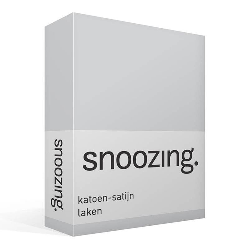 Foto van Snoozing - katoen-satijn - laken - eenpersoons - 150x260 - grijs