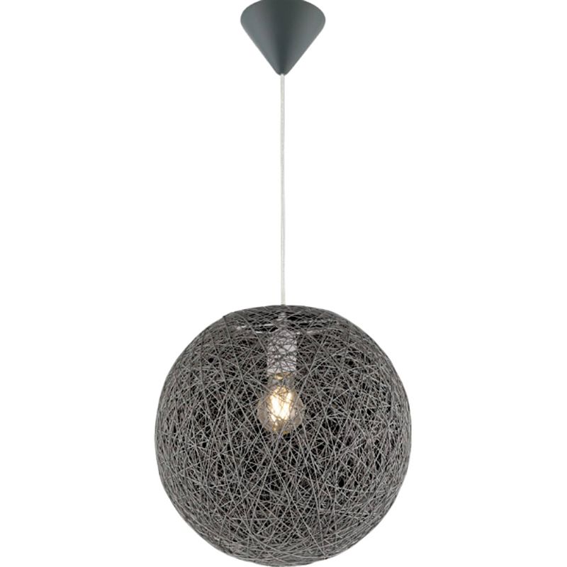 Foto van Moderne hanglamp coropuna - l:32cm - e27 - kunststof - grijs