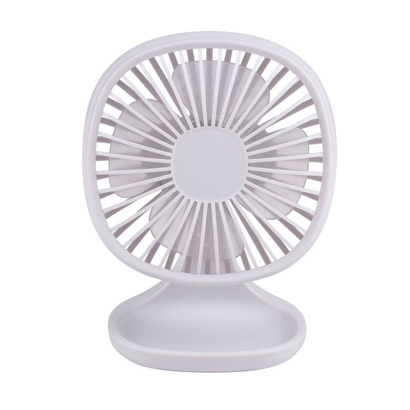 Foto van Lifetime air mini usb ventilator - tafelventilator - 3 snelheden - compact en draagbaar - kunststof - wit