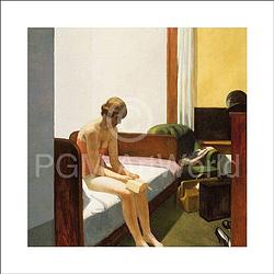 Foto van Edward hopper - hotel room, 1931 kunstdruk 70x70cm