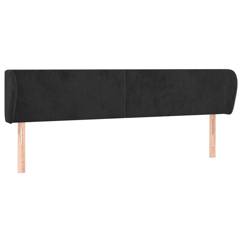 Foto van The living store hoofdbord - bedaccessoires - 203 x 23 x 78/88 cm - zwart