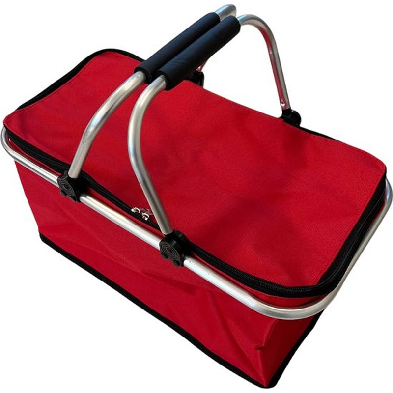 Foto van Opvouwbare lichtgewicht koeltas - 60 x 23 x 26 cm - 24 liter - rood