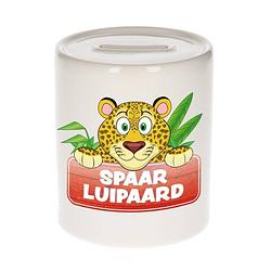 Foto van Kinder spaarpot met luipaarden print 9 cm - spaarpotten