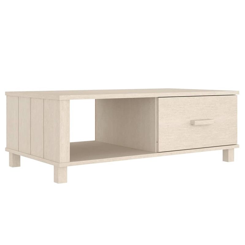 Foto van The living store salontafel hamar 100x55x35 cm massief grenenhout honingbruin - tafel