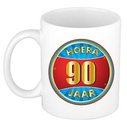 Foto van Verjaardag mok / beker hoera 90 jaar verjaardagscadeau - feest mokken