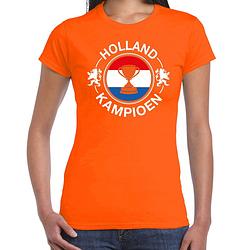 Foto van Oranje fan shirt / kleding holland kampioen met beker ek/ wk voor dames 2xl - feestshirts