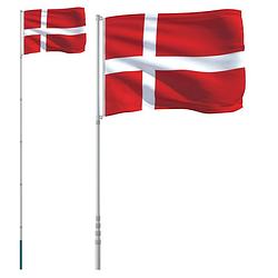 Foto van Vidaxl vlag met vlaggenmast denemarken 5,55 m aluminium