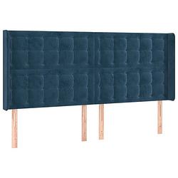 Foto van Vidaxl hoofdbord met randen 203x16x118/128 cm fluweel donkerblauw