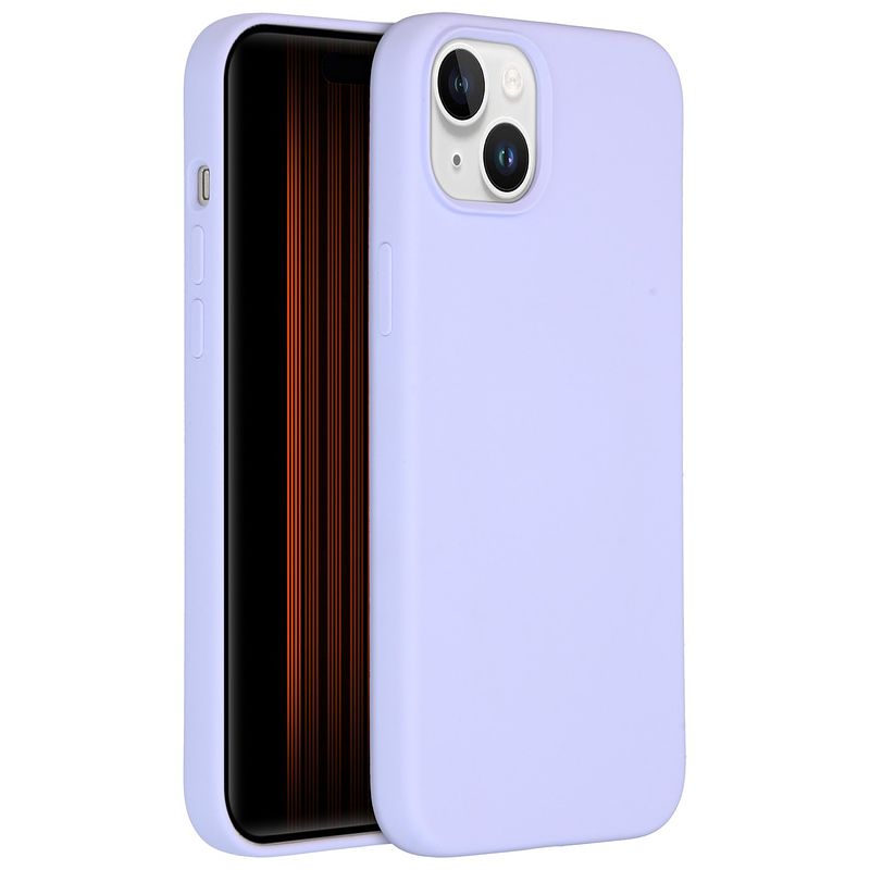 Foto van Accezz liquid silicone backcover iphone 15 plus telefoonhoesje paars