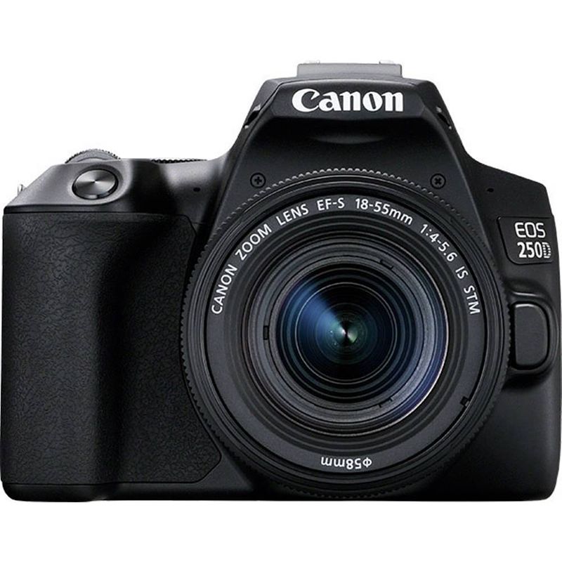 Foto van Canon eos 250 d digitale spiegelreflexcamera incl. ef-s 18-55 mm is lens 25.80 mpix zwart 4k video, bluetooth, draai- en zwenkbare display, wifi