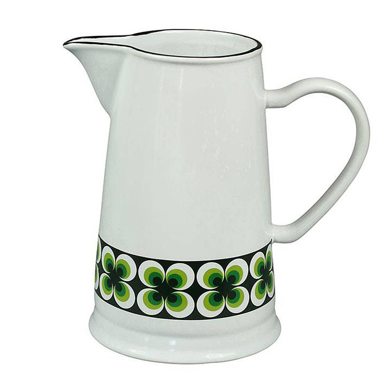 Foto van Cabanaz - schenkkan, ramona, retro, keramiek, pitcher, 1.6 liter, groen