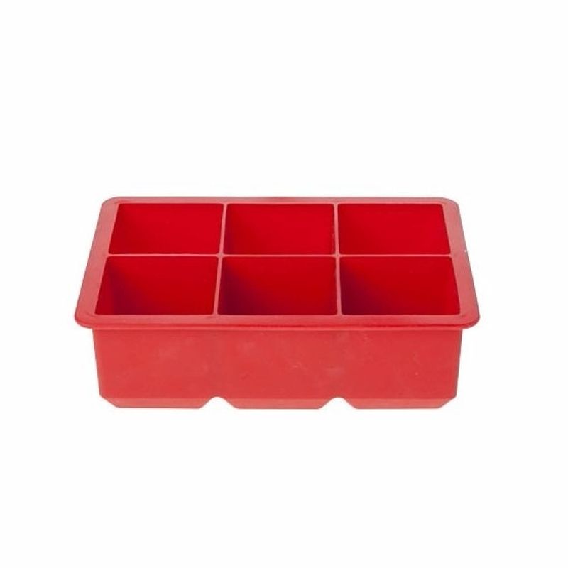 Foto van Rode ijsblokjes vorm 6 kubussen - ijsblokjesvormen