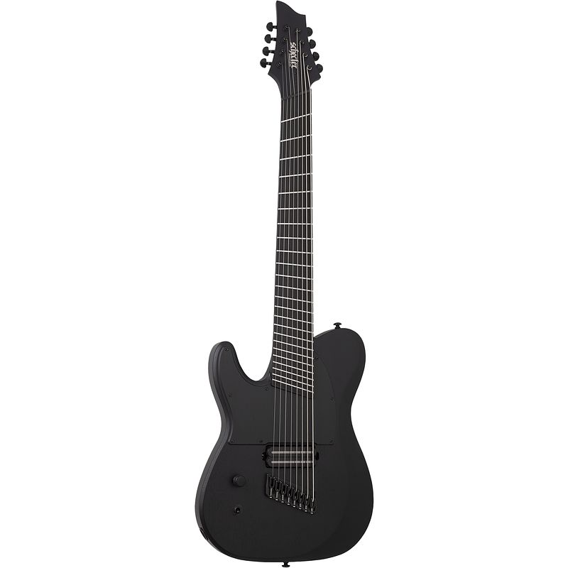 Foto van Schecter pt-8 ms black ops lh elektrische gitaar satin black open pore (linkshandig)