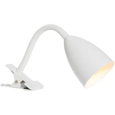 Foto van Bureaulamp knijper wit metaal e14 35xø9 cm - leen bakker