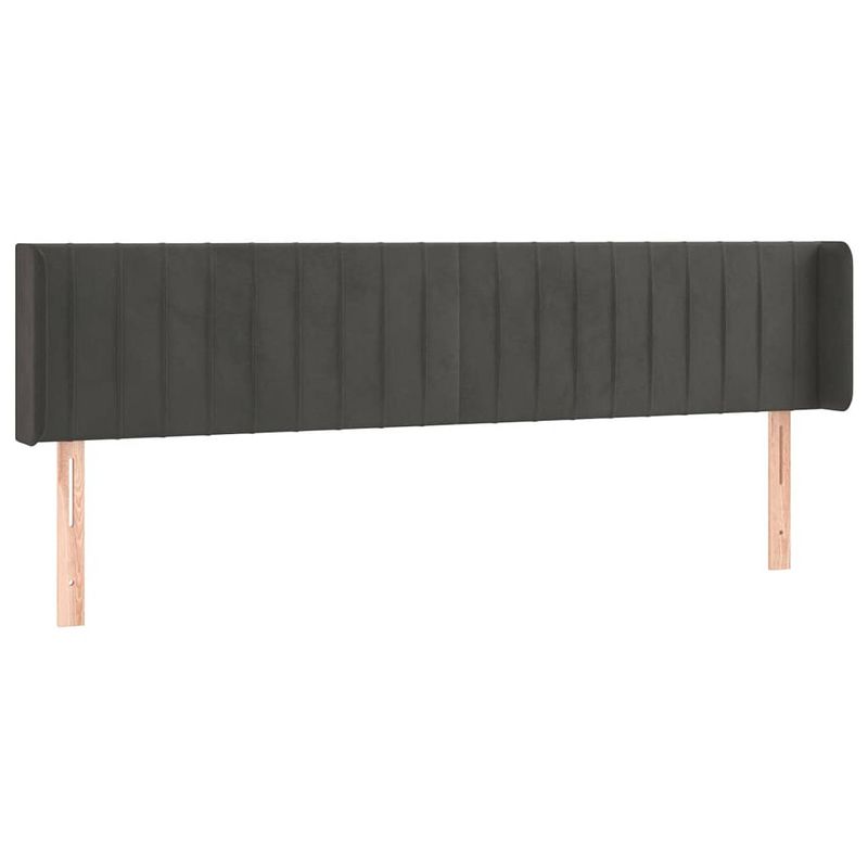 Foto van The living store hoofdeind trendy - stoffen hoofdbord - 203x16x78/88cm - donkergrijs