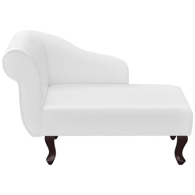 Foto van The living store chaise longue - wit - 104 x 51 x 69.5 cm - kunstleer