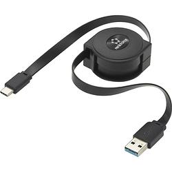 Foto van Renkforce usb-kabel usb 3.2 gen1 (usb 3.0 / usb 3.1 gen1) usb-c stekker, usb-a stekker 80.00 cm zwart rf-4352328