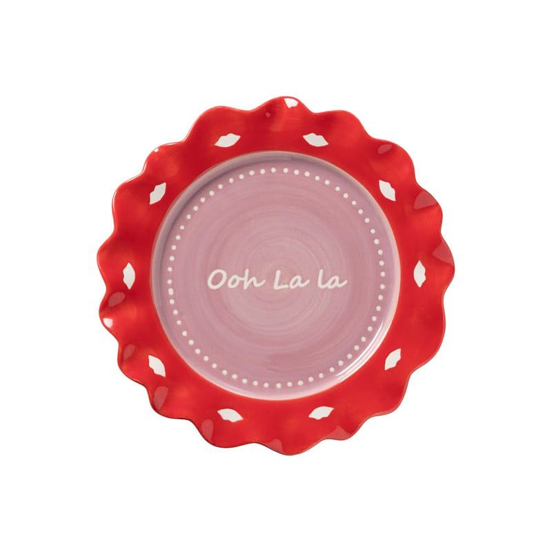 Foto van Gebaksbordje ooh la la - paars/roze - ø18 cm