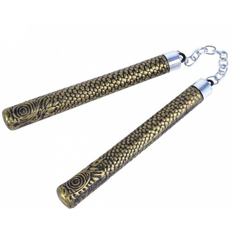 Foto van Ninja nunchaku goud 25 cm - verkleedattributen