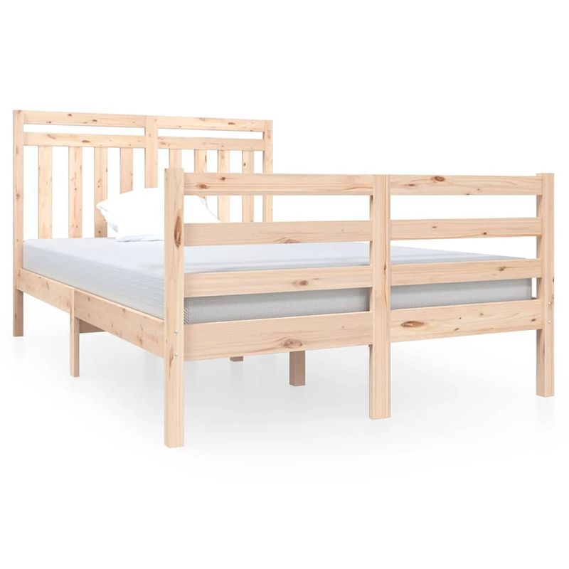 Foto van The living store bedframe grenenhout - 120 x 190 cm - rustiek design - stevig en stabiel