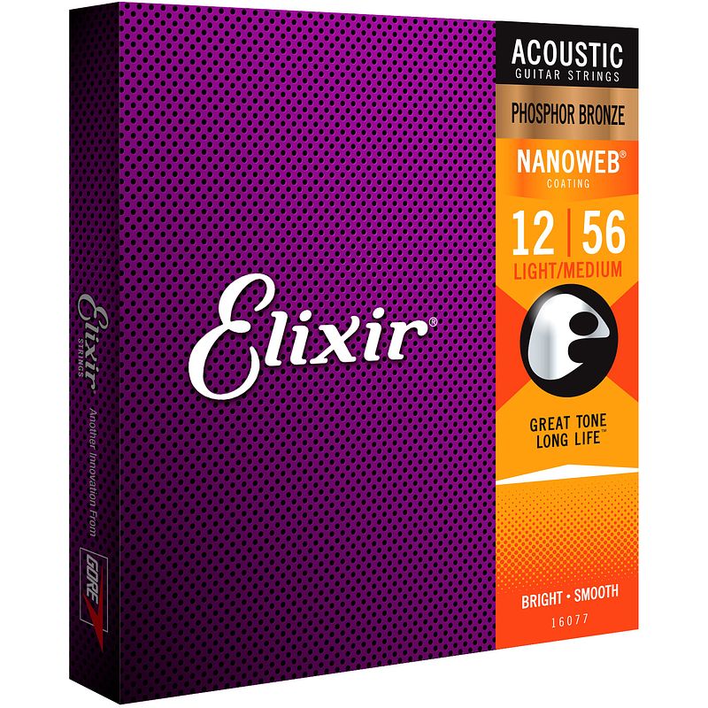 Foto van Elixir 16077 acoustic phosphor bronze nanoweb light-medium 12-56