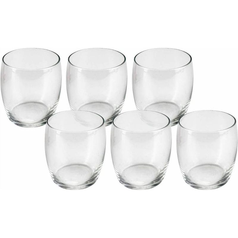 Foto van Drinkglazen 6 stuks in de verpakking - waterglazen van 390 ml - chique waterglazen/sapglazen (set van 6)