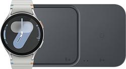 Foto van Samsung galaxy watch 7 4g zilver 44mm + duo draadloze oplader