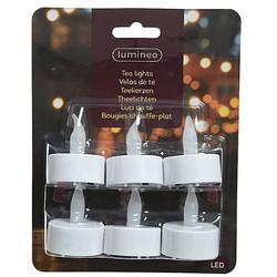 Foto van Lumineo led kaarsjes theelichtjes - 12x stuks - wit - led kaarsen