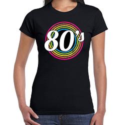 Foto van 80s / eighties verkleed t-shirt zwart voor dames - 70s, 80s party verkleed outfit l - feestshirts