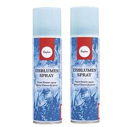 Foto van Ijsbloemen raam spray - 2x - spuitbus - 150 ml - decoratiesneeuw