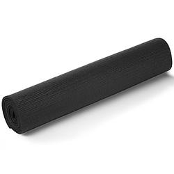 Foto van Yogamat - zwart - 190 x 61 cm - thuis sporten - zwarte pilates/yoga mat - sport/fitness benodigheden