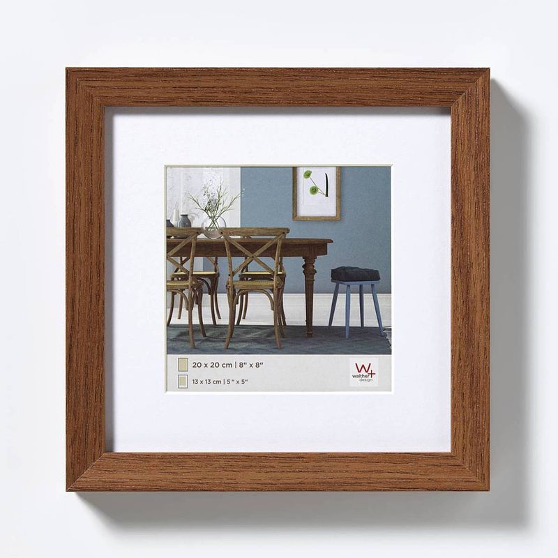 Foto van Walther design fiorito houten fotolijst 20x20cm donker eiken