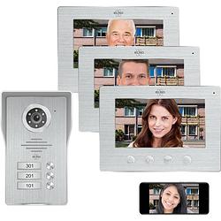 Foto van Elro dv477ip3 wifi ip video deur intercom - met 3x 7 inch kleurenscherm - bekijken en communiceren via app