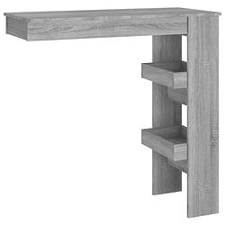 Foto van The living store bartafel wandgemonteerd - grijs sonoma eiken - 102 x 45 x 103.5 cm - stabiele constructie