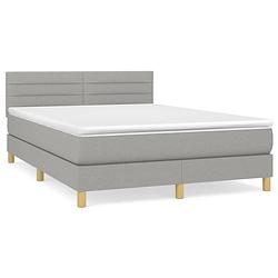 Foto van The living store boxspringbed - bedframe 193x144x78/88 cm - pocketvering matras 140x190x20 cm - topmatras 140x190x5 cm