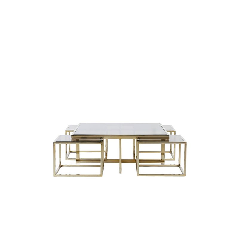 Foto van Light & living - salontafel macara set van 5 - 100x100x40cm - goud