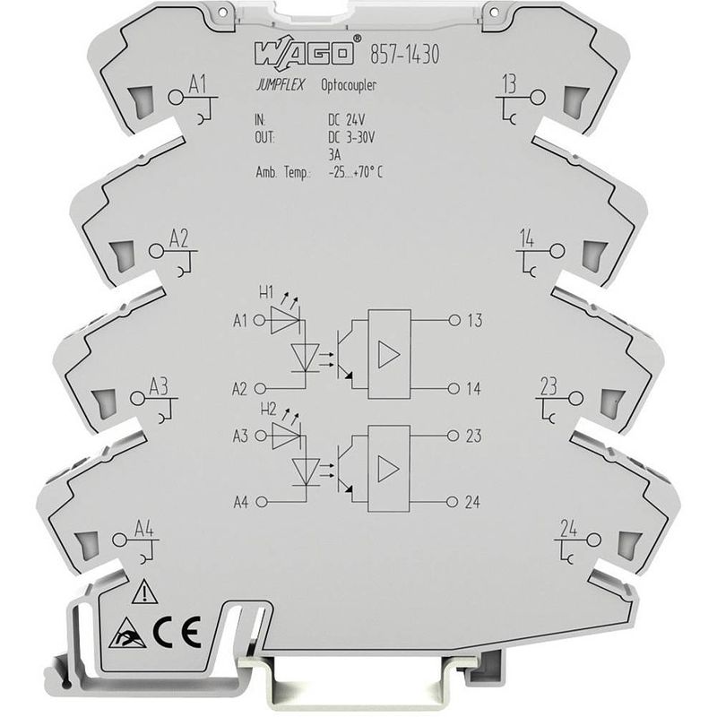 Foto van Wago optokoppelingsrelais 857-1494 schakelspanning (max.): 60 v/dc 1 stuk(s)