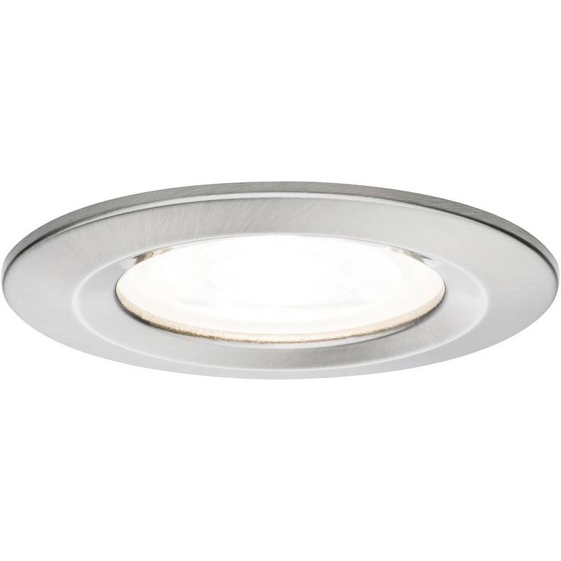 Foto van Paulmann nova inbouwlamp voor badkamer set van 3 stuks led gu10 21 w ip44 ijzer (geborsteld)