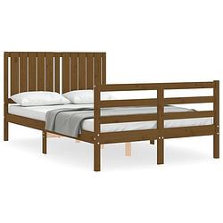 Foto van The living store bedframe massief grenenhout - 195.5 x 125.5 x 100 cm - honingbruin