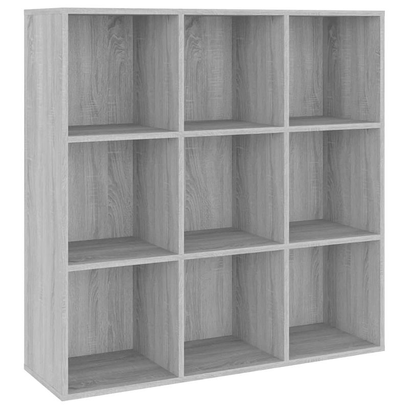 Foto van The living store boekenkast - trendy - meubelen - 98x30x98 cm - kleur- grijs sonoma eiken