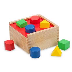 Foto van New classic toys vormenstoof kubus 24,5 cm hout 9-delig