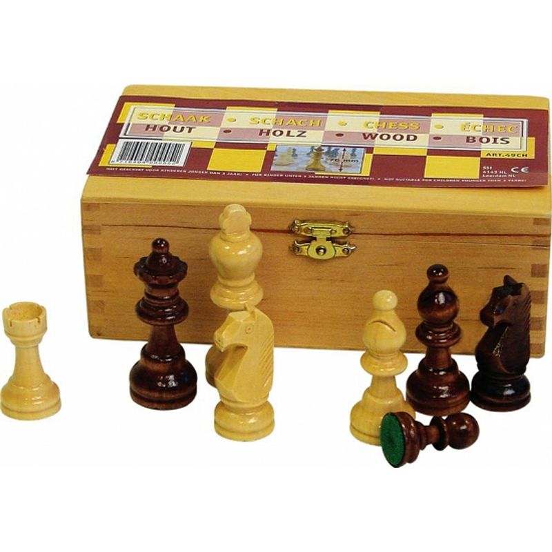 Foto van Abbey game schaakstukken - 8,5 cm - zwart