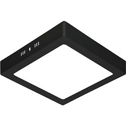 Foto van Led paneel - 30x30 - 28w - helder/koud wit 6400k - mat zwart - opbouw - vierkant - aluminium